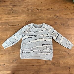 Barefoot Dreams Blue Pattern Sweater